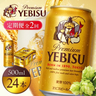 【定期便2回】サッポロヱビスビール500ml×24本【930070123902】