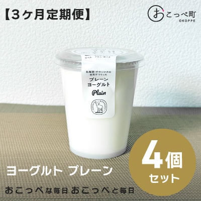 ヨーグルト プレーン4個 3ヶ月定期便【127】