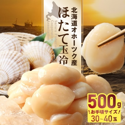 【お手頃サイズ】オホーツク産ホタテ玉冷500g(約30～40玉入り)【21037】