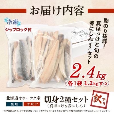 【ワケありお魚セット】ホッケフィレ1.2kg & 春にしんフィレ1.2kg【20043】