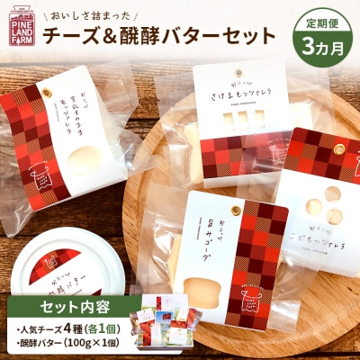 牧場直送便『おいしさ詰まったチーズ&醗酵バターBセット』3ヶ月定期便【1100501】