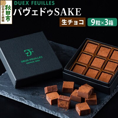 【 生チョコ 】パヴェドゥSAKE 9粒×3箱セット|15_pdf-020301