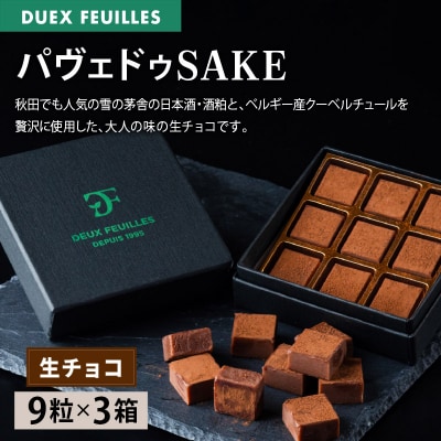 【 生チョコ 】パヴェドゥSAKE 9粒×3箱セット|15_pdf-020301