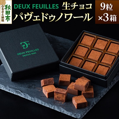 【 生チョコ 】パヴェドゥノワール 9粒×3箱セット|15_pdf-030301