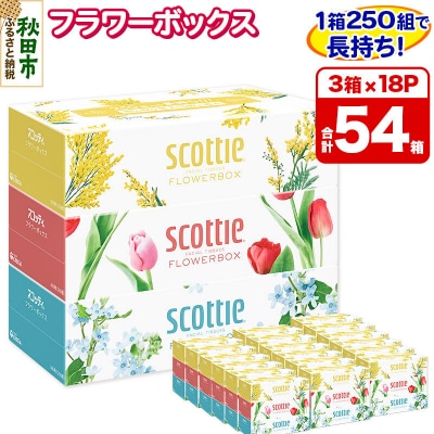 ティッシュ スコッティ フラワーボックス 250組 3箱×18パック|15_nsc-061801