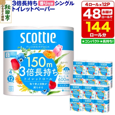 トイレットペーパー スコッティ フラワーパック 48個 シングル|15_nsc-101201sa