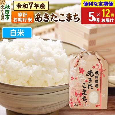 定期便12ヶ月 あきたこまち 家計お助け 5kg 白米 令和7年|15_kml-210512h