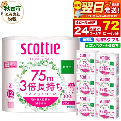 トイレットペーパー 3倍長持ち 24個 ダブル 秋田市オリジナル|15_nsc-100601db