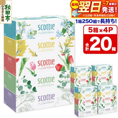 ティッシュ フラワーボックス 250組 5箱×4 秋田市オリジナル|15_nsc-070401