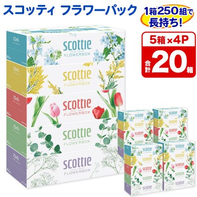 ティッシュ フラワーボックス 250組 5箱×4 秋田市オリジナル|15_nsc-070401