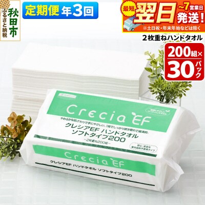 《3回定期便》ハンドタオル ソフトタイプ200 30パック|15_nsc-013003