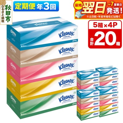 《3回定期便》クリネックス ティシュー 20箱 ティッシュ|15_nsc-030403