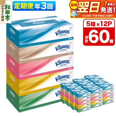 《3回定期便》クリネックス ティシュー 60箱 ティッシュ|15_nsc-031203