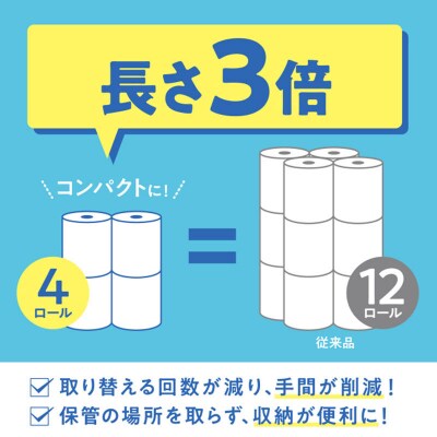 《4回定期便》トイレットペーパー 3倍長持ち 48個 シングル|15_nsc-101204sa