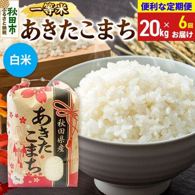 《定期便6ヶ月》あきたこまち 一等米20kg 白米|15_kml-012006hs