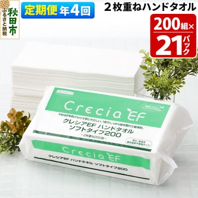 《4回定期便》ハンドタオル ソフトタイプ200 21パック|15_nsc-012104