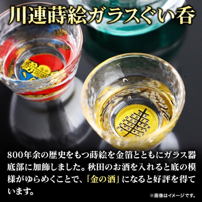 川連蒔絵ガラス 土崎港曳山まつり町紋ぐい呑(杉箱入り)【旭町二区】|15_ssi-412201