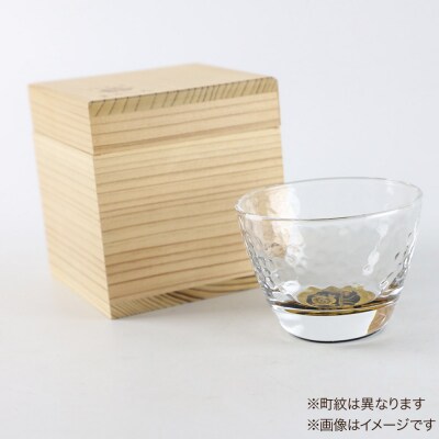 川連蒔絵ガラス 土崎港曳山まつり町紋ぐい呑(杉箱入り)【菻町】|15_ssi-412501