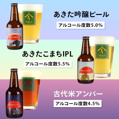 【定期便10ヶ月】秋田あくらビール定番+限定ビール合計6本飲み比べセット|15_nhn-010110