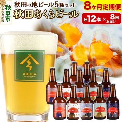 【定期便8ヶ月】秋田あくらビール国際審査会受賞ビール&ギフトセット|15_nhn-020108