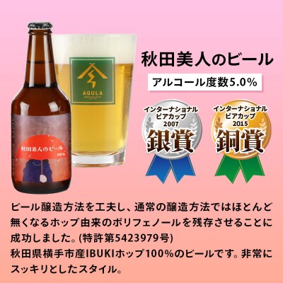 【定期便10ヶ月】秋田あくらビール 秋田美人のビール 6本セット|15_nhn-050110