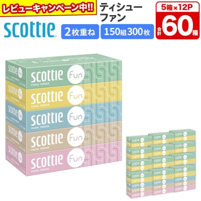 ティッシュ スコッティ ティシュー ファン 150組 5箱×12|15_nsc-141201