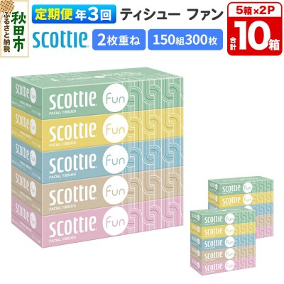 《3回定期便》スコッティ ティシュー ファン 150組 5箱×2 |15_nsc-140203