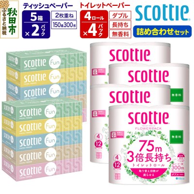 ティッシュ10箱 トイレットペーパー 長持ち ダブル 16個|15_nsc-160401db