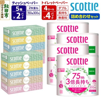 ティッシュ10箱 トイレットペーパー 長持ち ダブル 16個|15_nsc-160401db