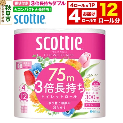 トイレットペーパー フラワーパック ダブル 香り付 4ロール|15_nsc-100101da