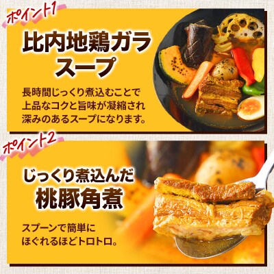 桃豚角煮スープカレーレンジパウチ 1人前(300g)×2個|15_scg-100201