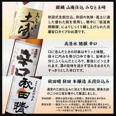 秋田市蔵元呑みくらべセット　高清水・秋田晴・銀鱗 1.8L×各1本|15_aso-390101