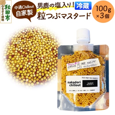 男鹿の塩! 自家製 粒つぶマスタード(3個セット) 秋田県 秋田市|15_nca-020301