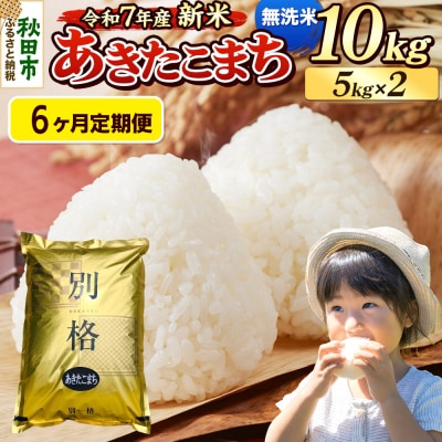 《令和7年産新米》定期便6ヶ月 あきたこまち 10kg 無洗米|15_mge-011006m