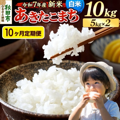 《令和7年産新米先行受付》定期便10ヶ月 あきたこまち 10kg 白米|15_mge-011010h