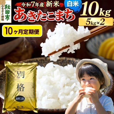 《令和7年産新米》定期便10ヶ月 あきたこまち 10kg 白米|15_mge-011010h