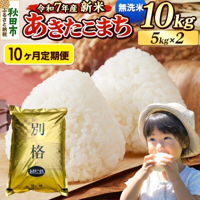 《令和7年産新米》定期便10ヶ月 あきたこまち 10kg無洗米|15_mge-011010m