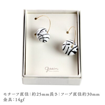 drawingピアス 【白×黒】|15_shc-190101