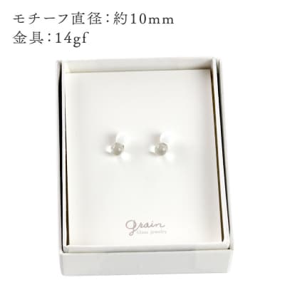 雪だるまピアス 【白×クリア】|15_shc-260101