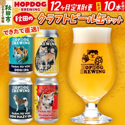 定期便12ヶ月 クラフトビール缶 毎月10本 ホップドッグブルーイング|15_hdb-011012