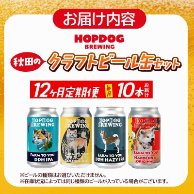 定期便12ヶ月 クラフトビール缶 毎月10本 ホップドッグブルーイング|15_hdb-011012