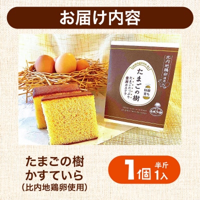 たまごの樹 かすていら(比内地鶏卵使用) 1個(半斤1入)|15_tyt-050101