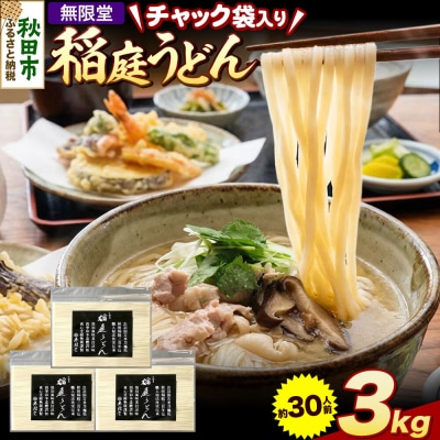 無限堂 稲庭うどん チャック袋入り 3kg(約30人前) 秋田|15_mgd-070301