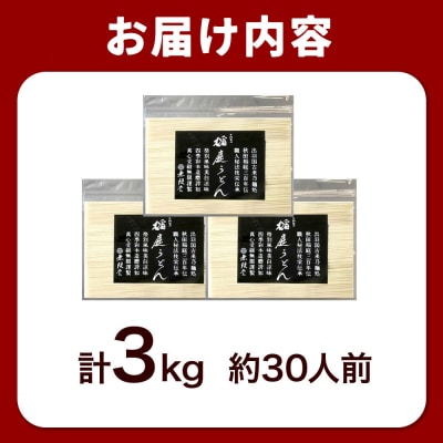 無限堂 稲庭うどん チャック袋入り 3kg(約30人前) 秋田|15_mgd-070301