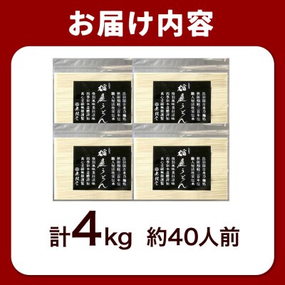 無限堂 稲庭うどん チャック袋入り 4kg(約40人前) 秋田|15_mgd-070401