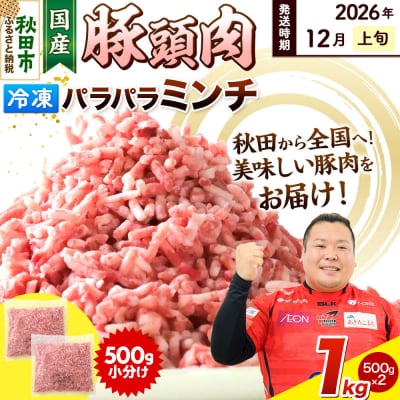 【2026年12月上旬発送】豚頭肉 ミンチ 1kg 500g×2袋|15_mtc-02g101
