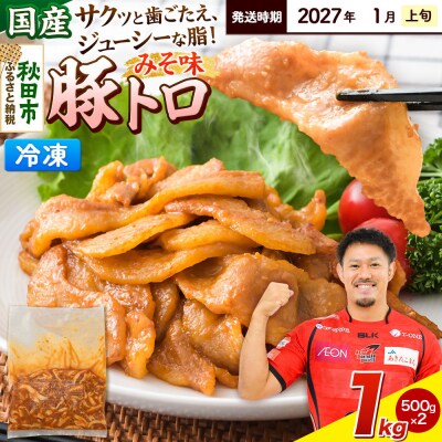 【発送2027年1月上旬発送】豚トロみそ味 1kg 500g×2袋|15_mtc-04i101