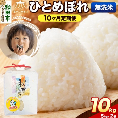 《新米受付 定期便10ヶ月》ひとめぼれ 10kg 無洗米|15_akn-gg1010ms
