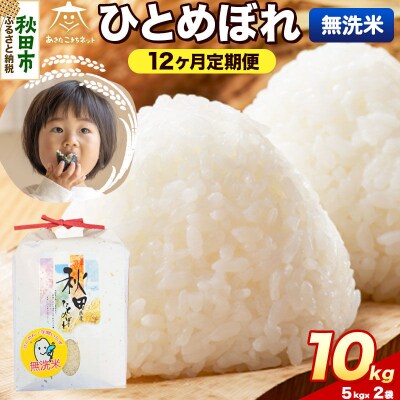 《新米受付 定期便12ヶ月》ひとめぼれ 10kg 無洗米|15_akn-gg1012ms