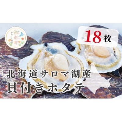 北海道サロマ湖産　貝付きホタテ18枚